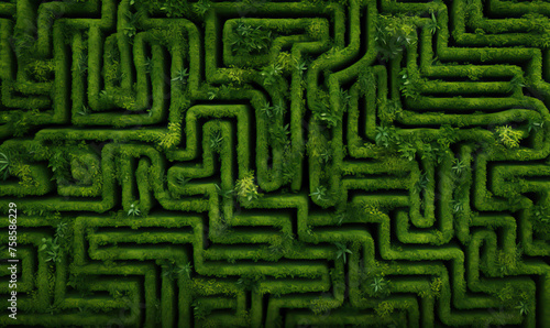 Abstract structural background with green labyrinth.
