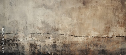 The black and white image showcases a wall covered with peeling old wallpaper  exposing a grungy texture. The weathered surface hints at its age and neglect.