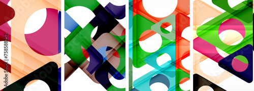 Abstract background set featuring captivating triangles. Harmonious blend of geometry and style, these designs bring modern flair