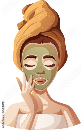 Fototapeta Naklejka Na Ścianę i Meble -  Woman with beauty face mask. Beauty, skin care, cosmetic, spa concept.