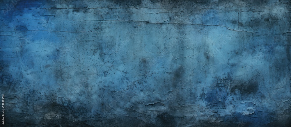 Obraz premium The natural landscape is dominated by a dark forest on the freezing horizon. Tints of electric blue add a touch of intensity to the grunge texture, creating a pattern of darkness and mystery