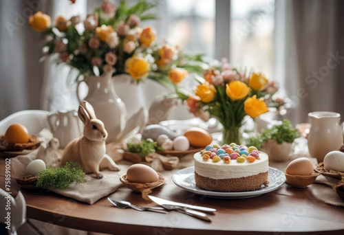 Wallpaper Mural cake interior Template eggs cozy easter room sculpture colorful personal decor hare composition accessories trace wooden Home leaves table vase Warm ning Modern Decoration Spring Torontodigital.ca
