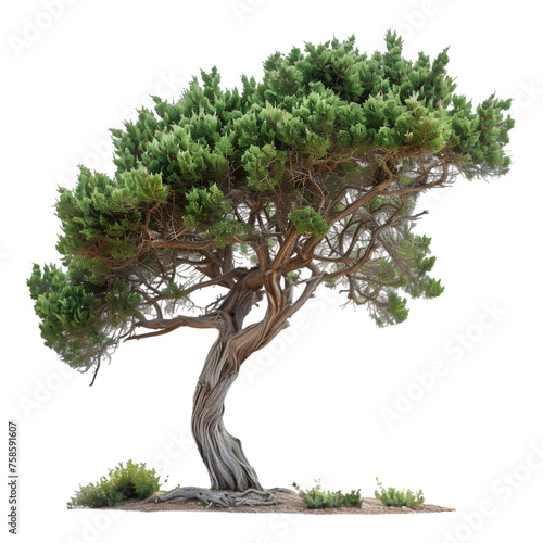 Juniper tree on isolated background