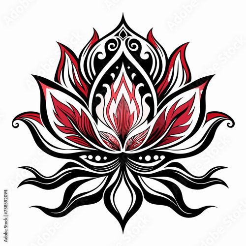 A   Lotus  flower  tribal  tattoo