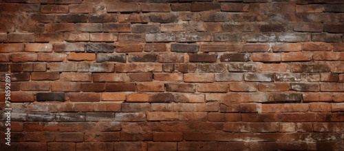 A detailed closeup of a brown brick wall showcasing the intricate brickwork pattern and texture of the composite material. Each rectangleshaped brick adds character to the stone wall