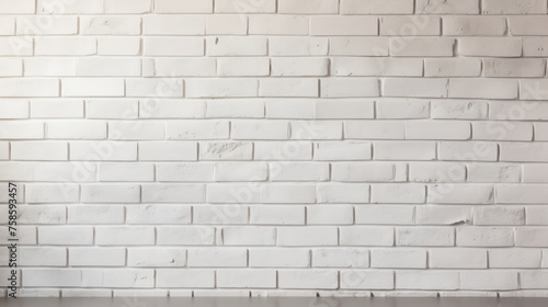 White Painted Brick Wall Texture, Minimalist Interior Design Background, Clean and Modern Aesthetic