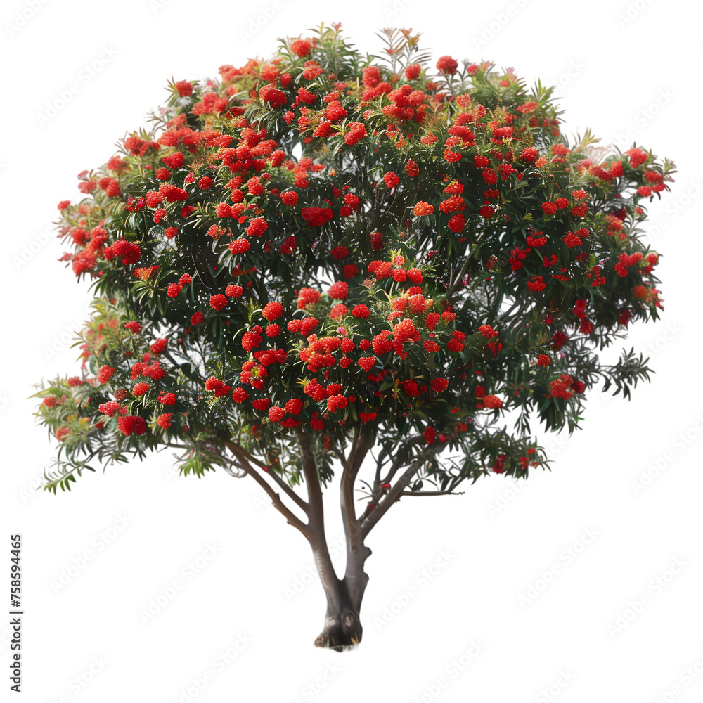 Quandong tree on isolated background