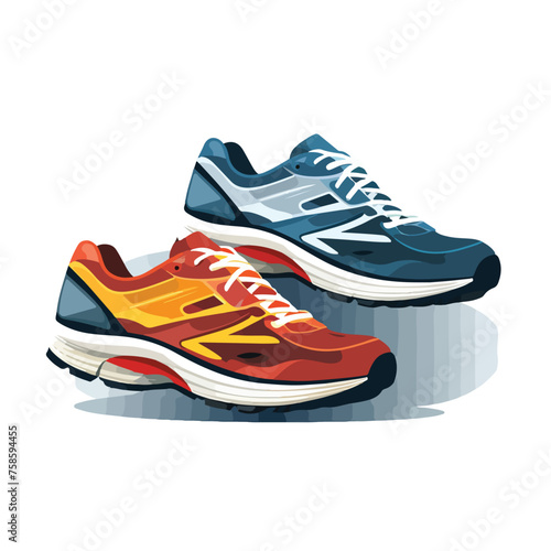 A pair of running shoes Two colors for shoes 