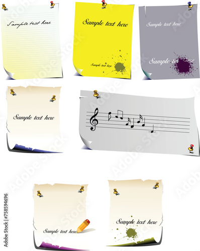 Set of note pages