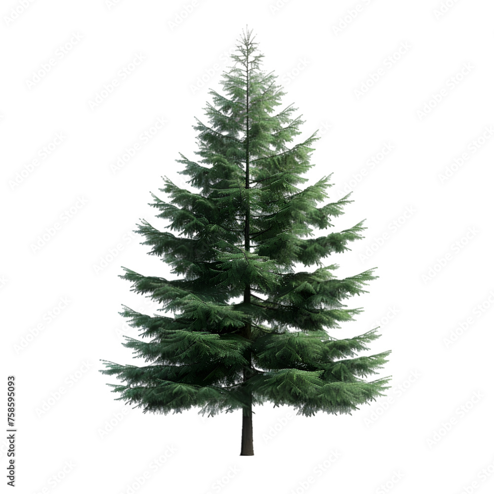 Spruce tree on isolated background