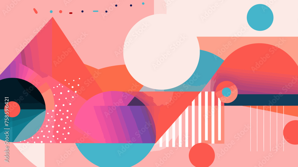 Obraz premium Flat vector illustration of a geometric pattern.
