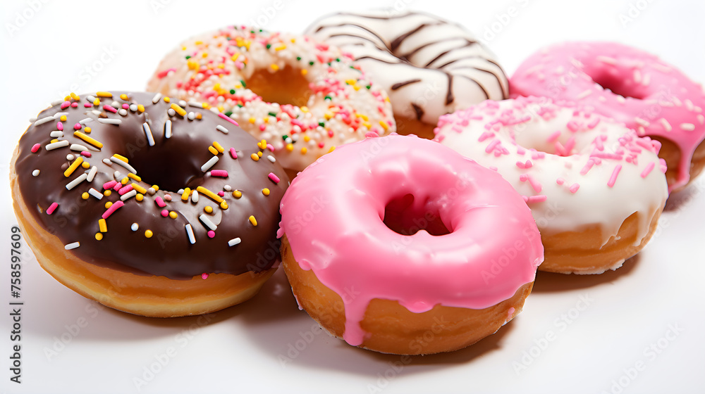 Diversity in Sweet Delights: A Colorful Assortment of Creatively Decorated Doughnuts
