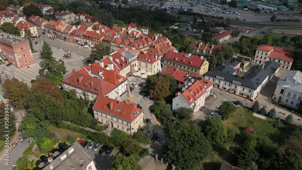 Beautiful Landscape Old Town Sandomierz Aerial View Poland Beautiful Landscape Old Town Sandomierz Aerial View Poland
