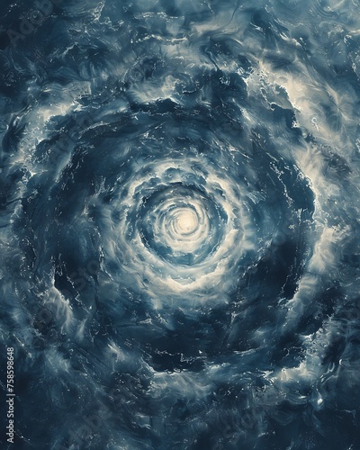 tie dye fabric with grey and white swirling texture, vintage, in the style of radiating lines, circular shapes,  dark sky-blue and light black, vibrant, lively, intertwining materials, natural 