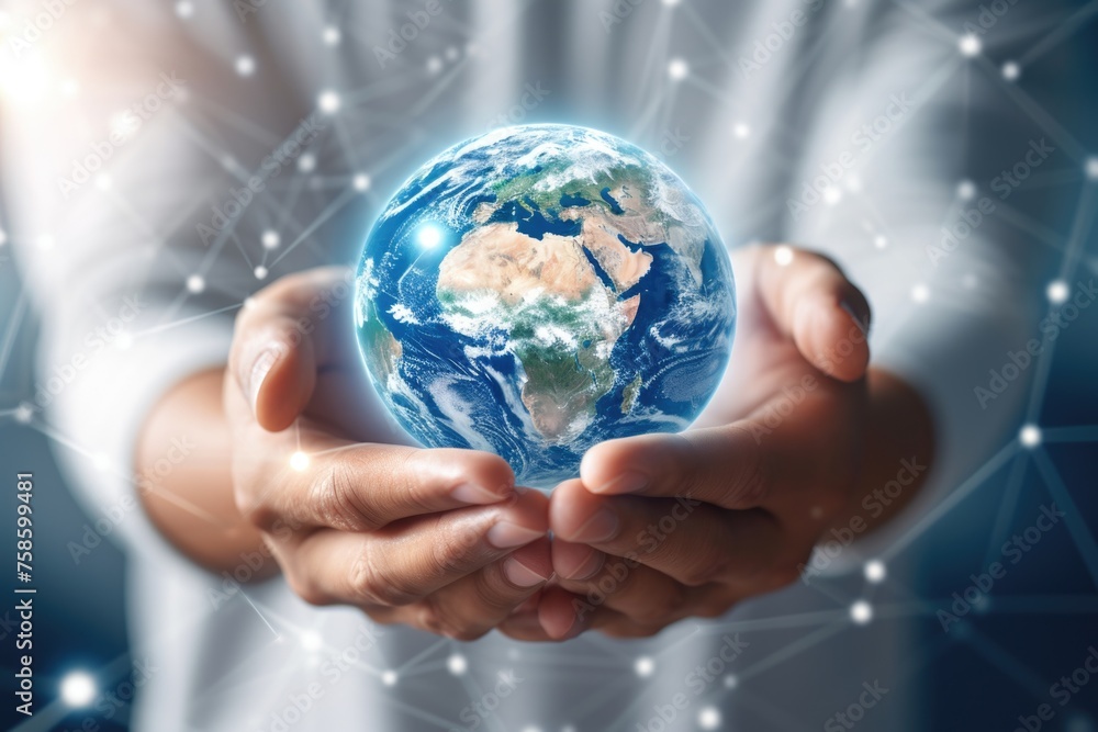 Person is holding globe in their hands Person is holding globe in their hands