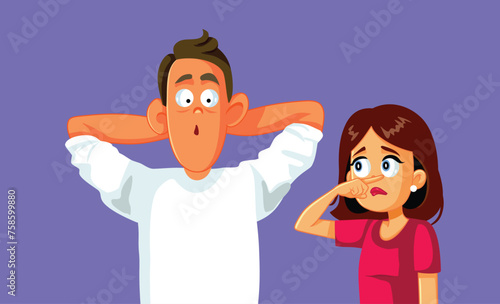 Vector Man with Sweaty Armpits Making Bad Impression on First Date. Boyfriend with bad personal hygiene being disgusting and gross 

