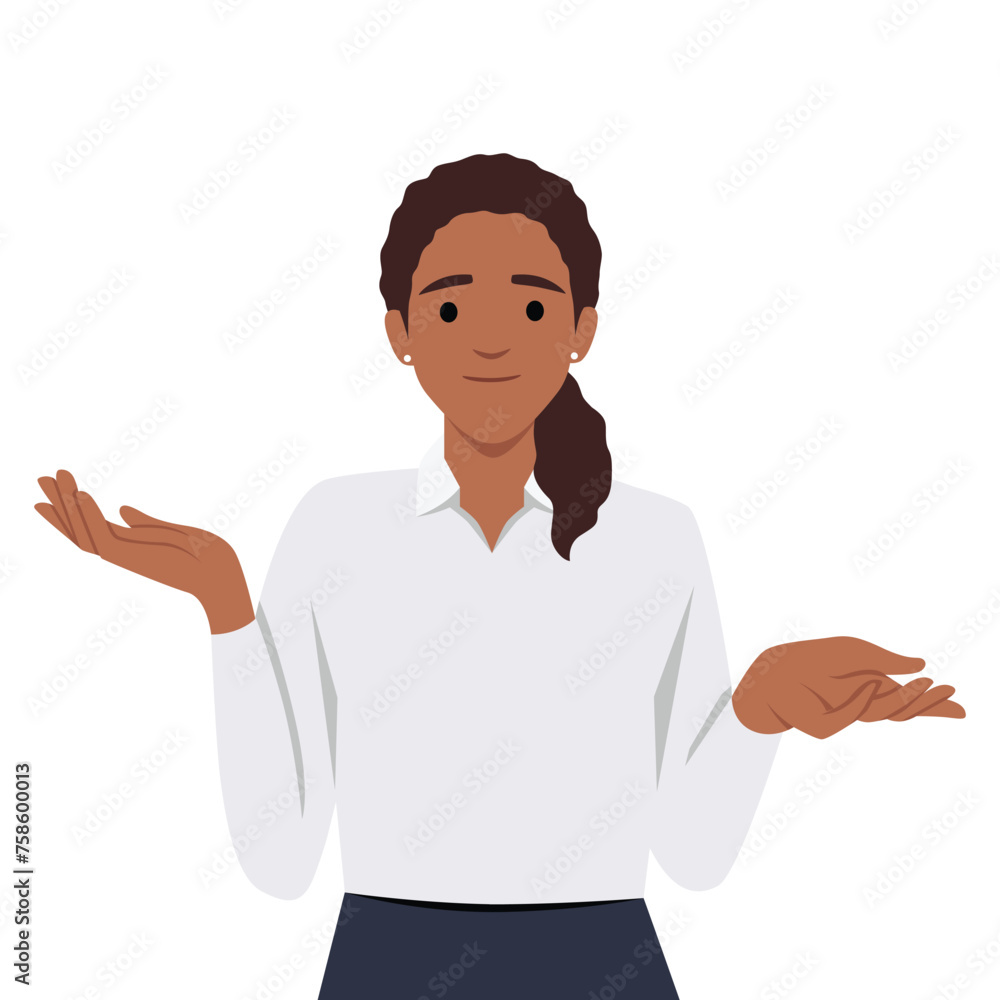 Young woman and question mark. Frequently Asked Questions. Flat vector ...