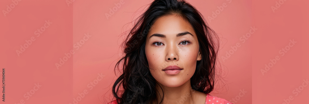 Young Asian woman portrait isolated from a solid copy space background for text Young Asian woman portrait isolated from a solid copy space background for text
