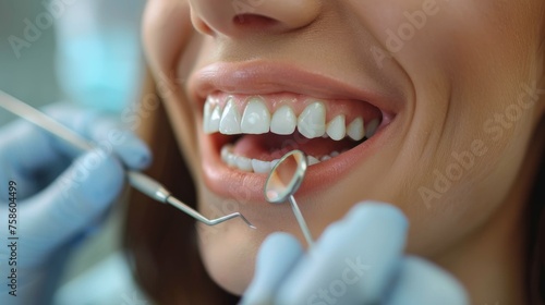 Woman Receiving Dental Check-Up