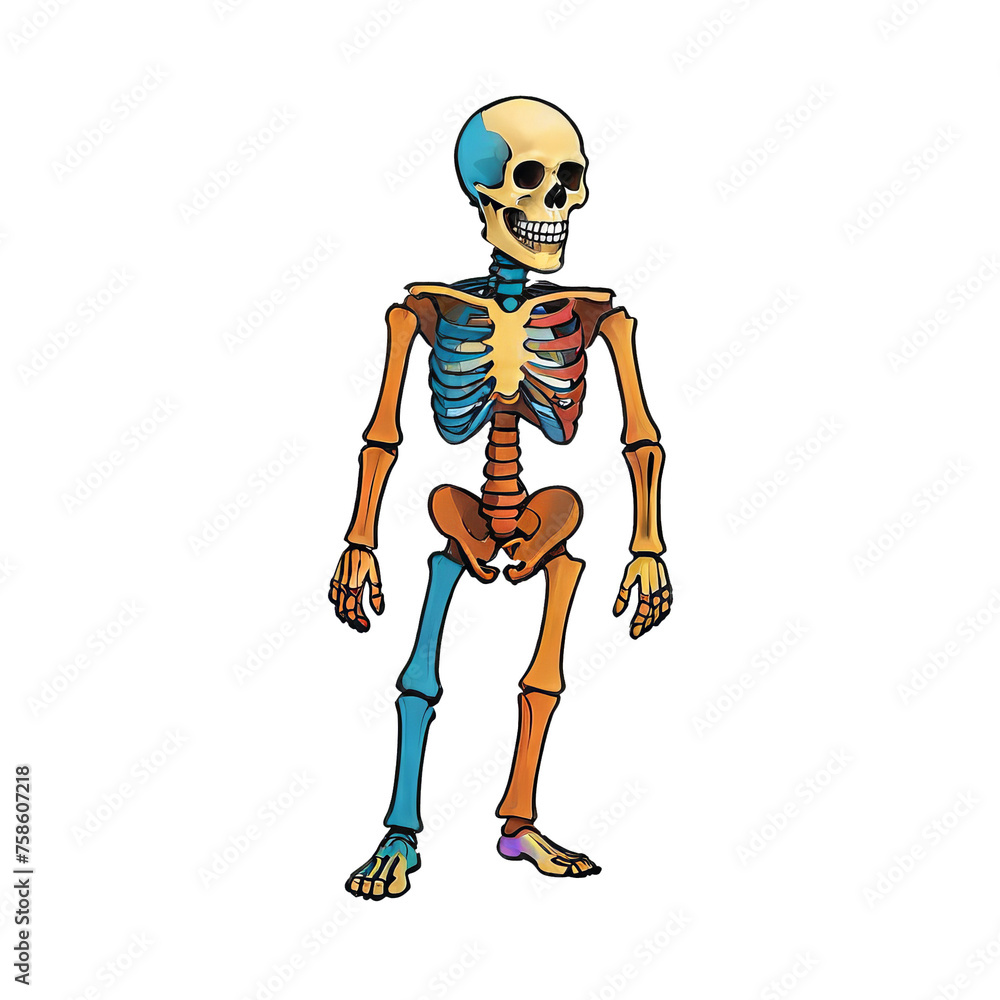 Skeleton Hand Drawn Cartoon Style Illustration Skeleton Hand Drawn Cartoon Style Illustration