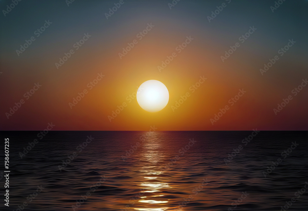 Beautiful sunrise or sunset in ocean. Gradient summer sea background set. color abstract background for app web design webpage banner greeting card