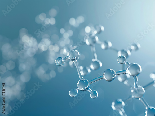 Dynamic 3D molecule model abstract chemistry research