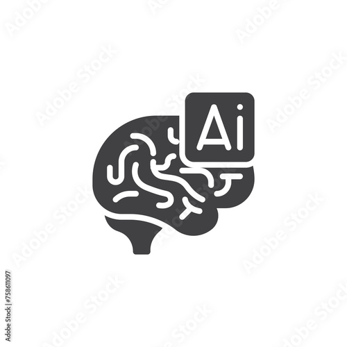Artificial Intelligence brain vector icon