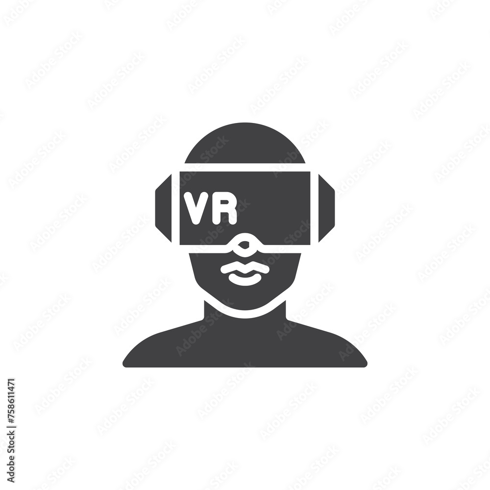 Virtual reality headset vector icon