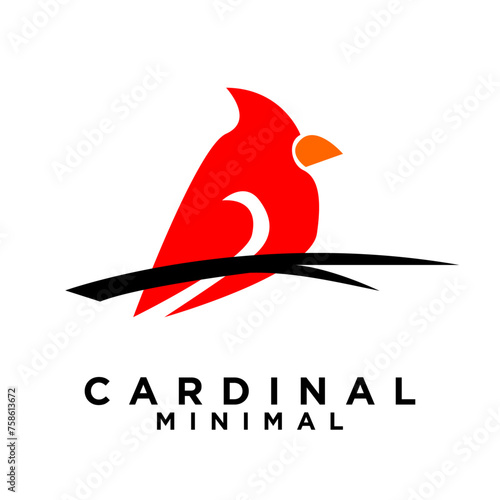 cardinal bird logo icon vector illustration