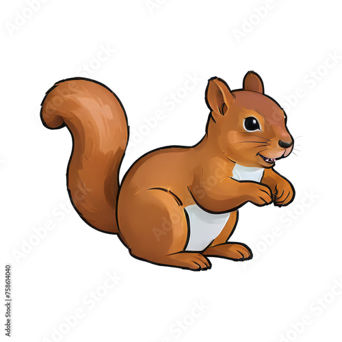Squirrel Hand Drawn Cartoon Style Illustration