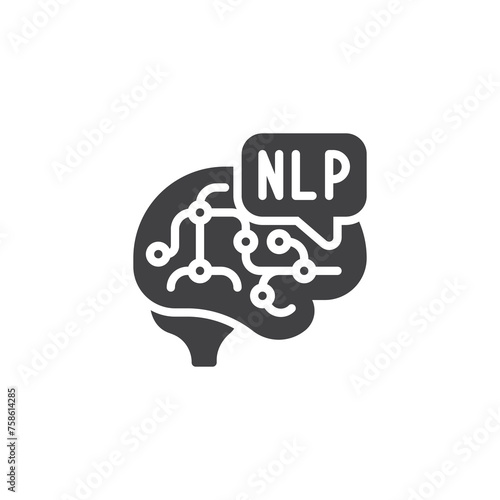 AI NLP technology vector icon