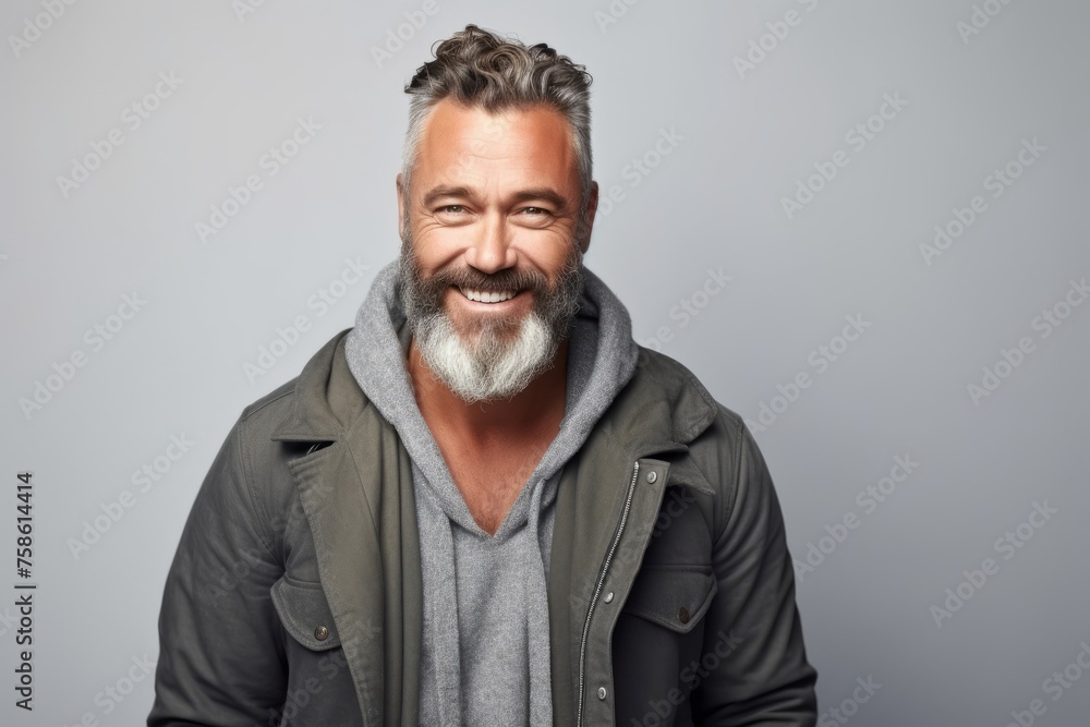 Handsome mature man with gray beard and mustache. Studio shot. Handsome mature man with gray beard and mustache. Studio shot.