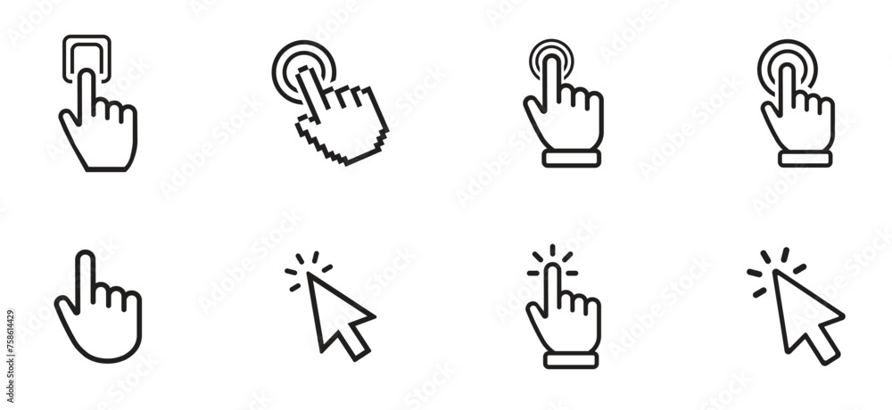 Touch vector icons set. Illustration isolated for graphic and web design. Touch vector icons set. Illustration isolated for graphic and web design.