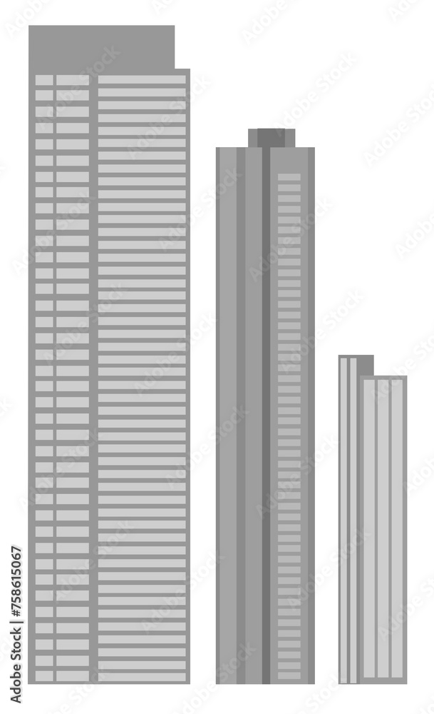 This is a gray building illustration.	
