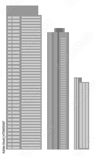 This is a gray building illustration. 