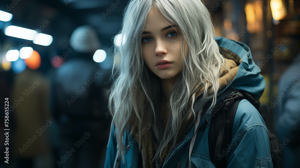 Image of a beautiful woman from imagination In the style of fantasy animation.