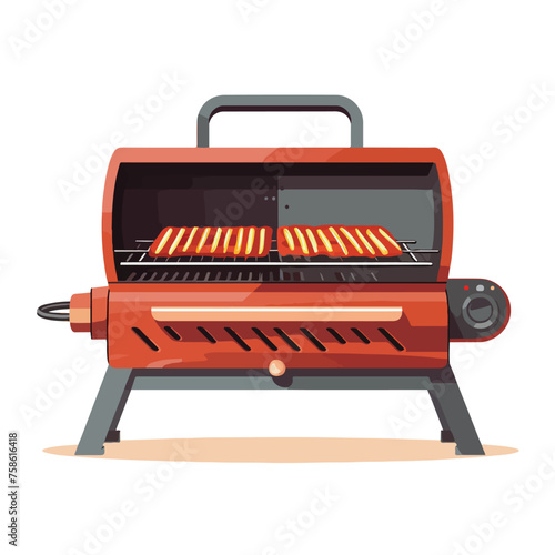 Bbq oven grill flat vector illustration isloated 