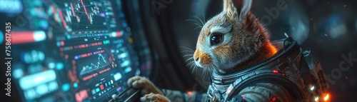 A rabbit in a space helmet photo