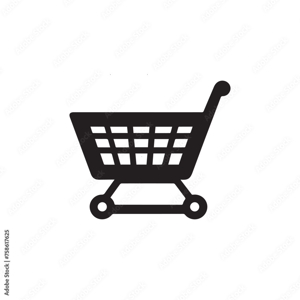 Shopping cart icon isolated on white background. Shopping trolley vector illustration