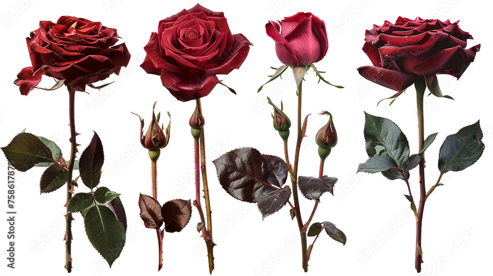 Exquisite Collection of Isolated Roses on Transparent Background - Captivating Floral Beauty for Your Designs, Ideal for Romantic Themes, Valentine's Day, and Botanical Concepts Exquisite Collection of Isolated Roses on Transparent Background - Captivating Floral Beauty for Your Designs, Ideal for Romantic Themes, Valentine's Day, and Botanical Concepts