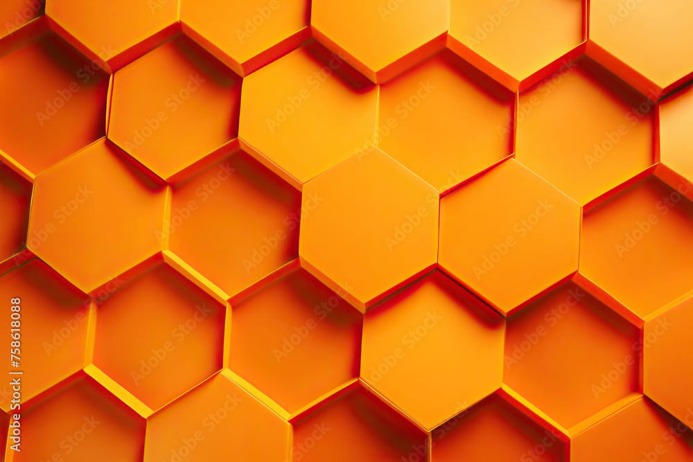 Orange 3d hexagons background. Orange 3d hexagons background.