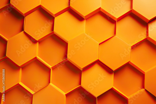 Orange 3d hexagons background.