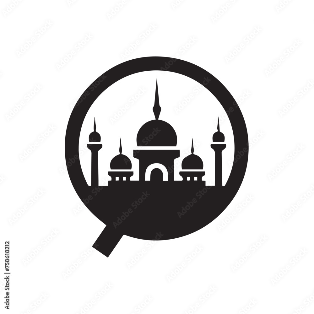 Mosque icon vector illustration design template. vector illustration.