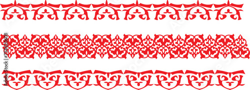 Vector borders and frames. Set of kazakh, Mongols, Kyrgyz, Buryats, Kalmyks national ornaments. Ornamental frames for your design.Border, frame for sandblasting.
