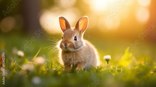 cute animal pet rabbit or bunny smiling and laughing isolated with copy space for easter background, rabbit, animal, pet, cute, fur, ear, mammal, background, celebration, generate by AI