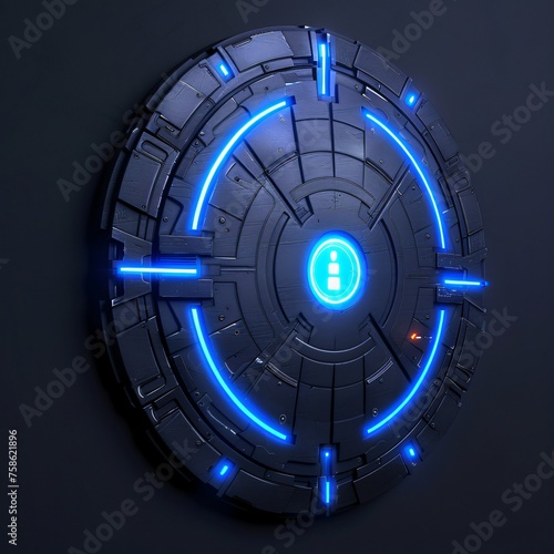 A shield of the future  glowing with the promise of unbreachable security against a tech-inspired blue.