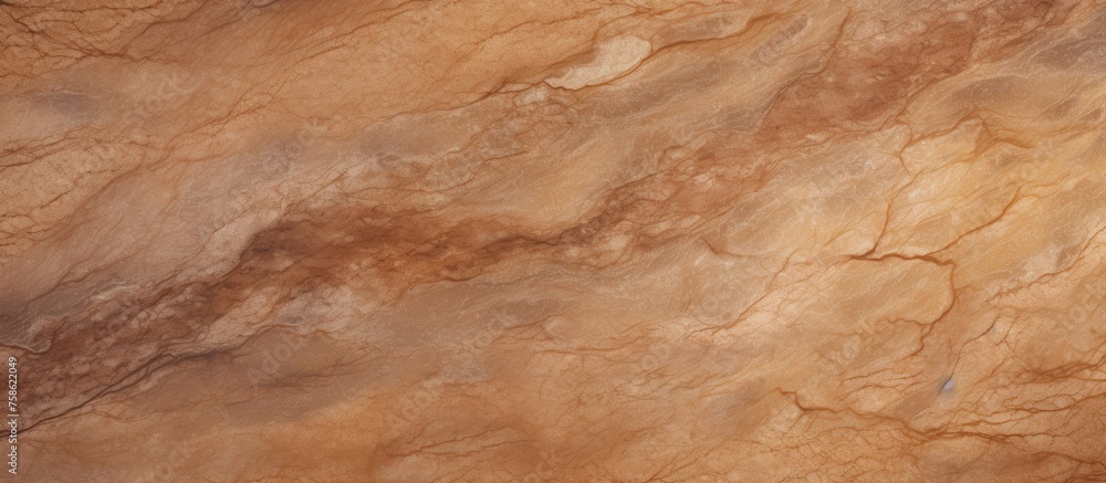 A detailed closeup of a brown marble texture resembling amber and wood flooring, with hints of beige, peach, and hardwood patterns