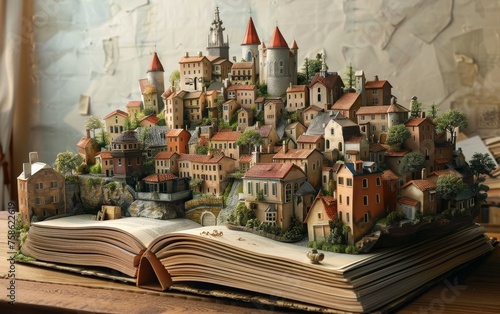 A city built on the back of a giant book