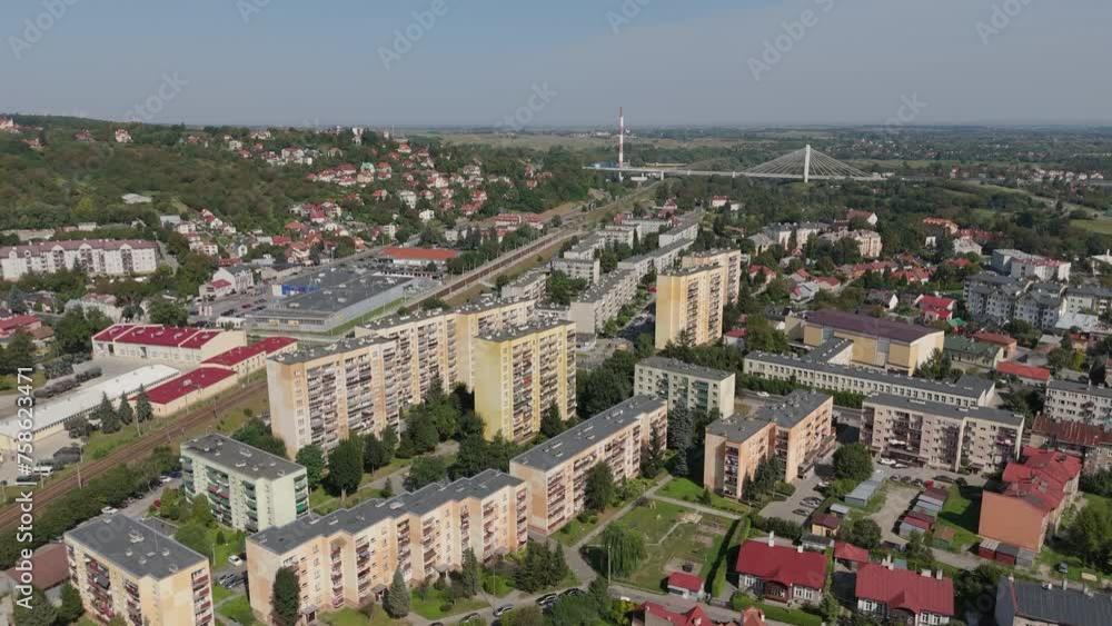 Beautiful Panorama Train Station Przemysl Zasanie Aerial View Poland Beautiful Panorama Train Station Przemysl Zasanie Aerial View Poland