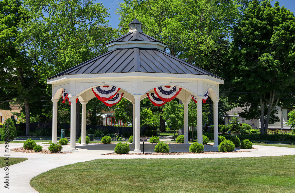 The gazebo at Wooster Green in Bowling Green, Ohio. BG Community park.